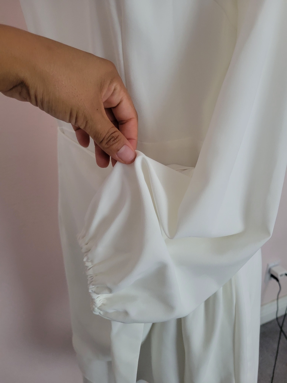 Lulus White Long Sleeve Faux Wrap Mini Dress Size M - Picture 6 of 8